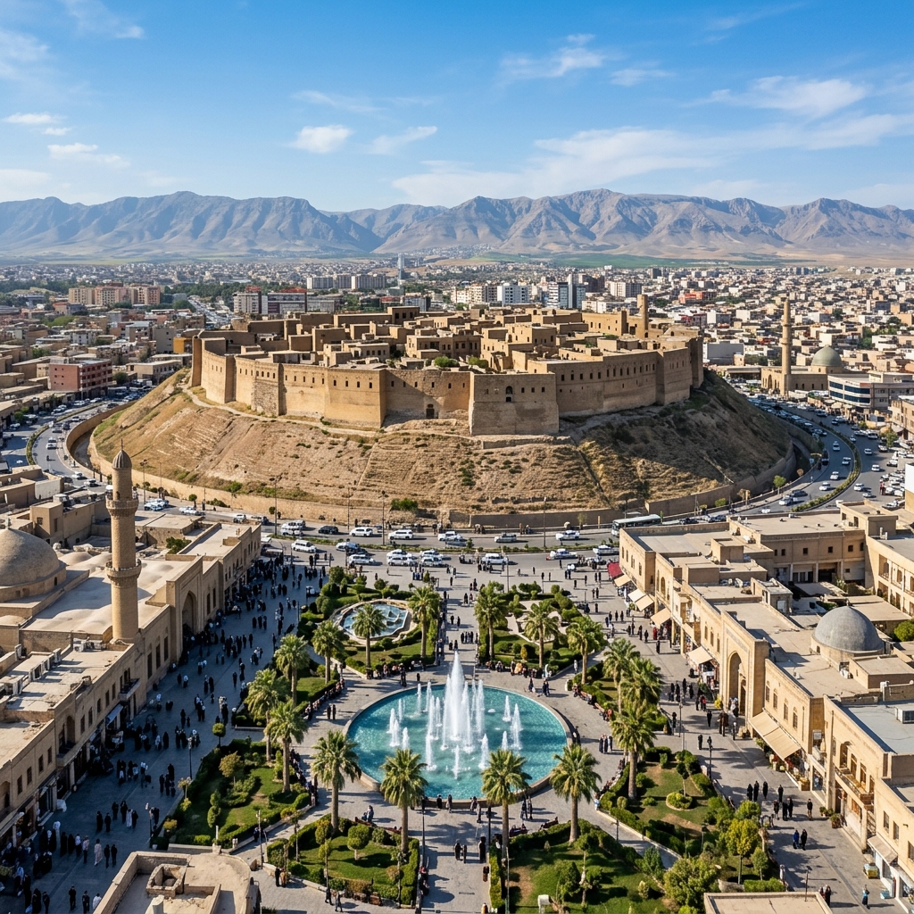 Erbil City Skyline and Ancient Citadel