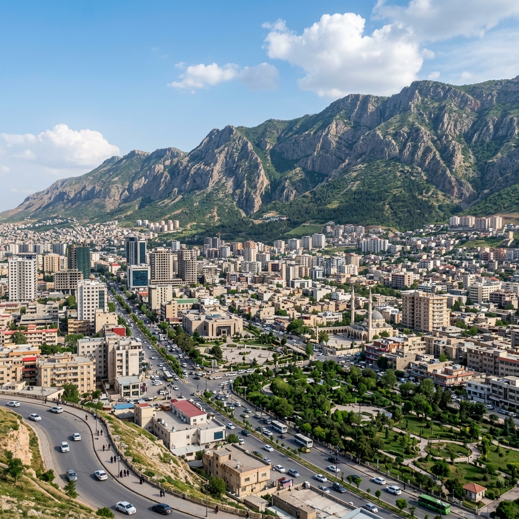 Sulaymani City nestled beneath Mount Goyzha