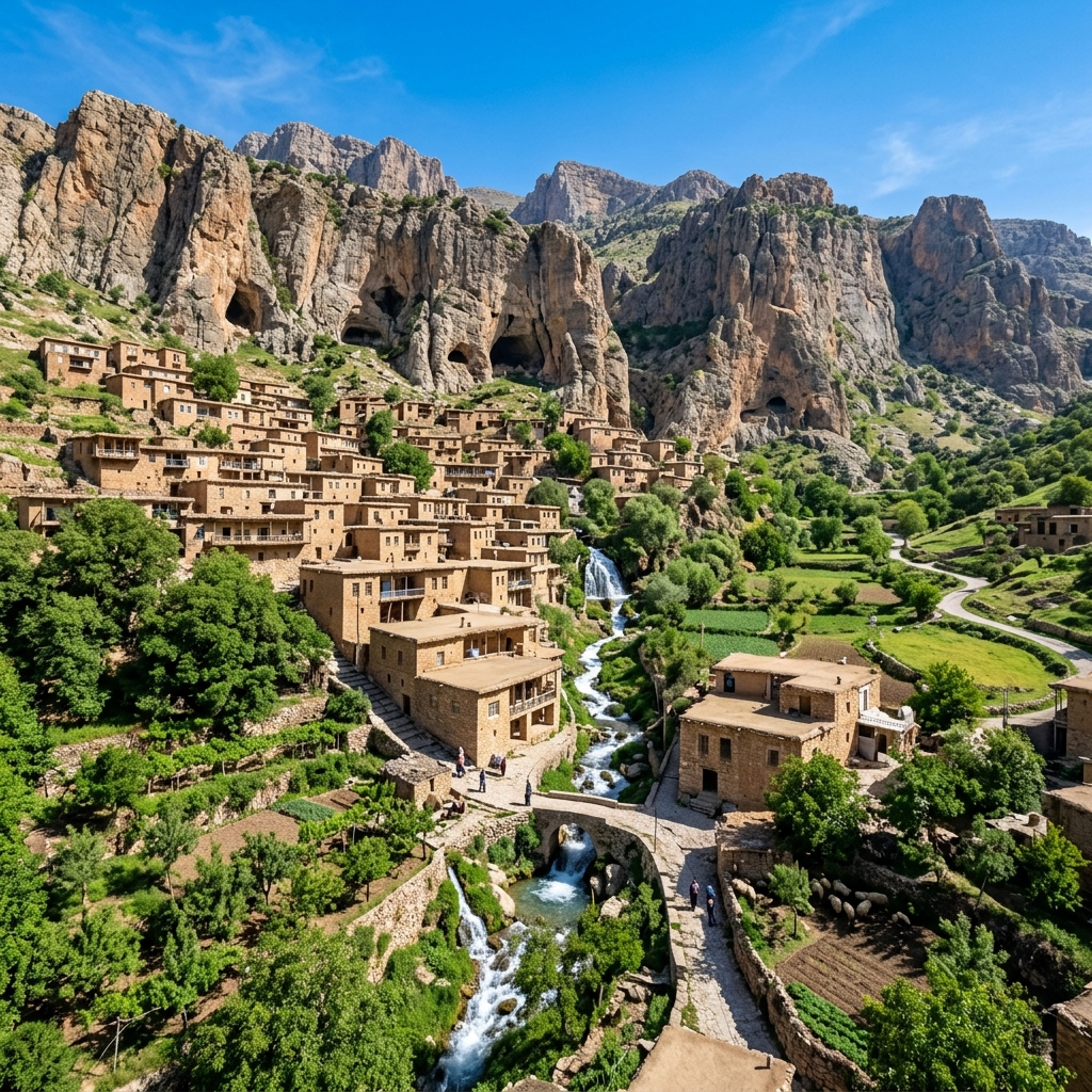 Inishke Village landscape in Duhok